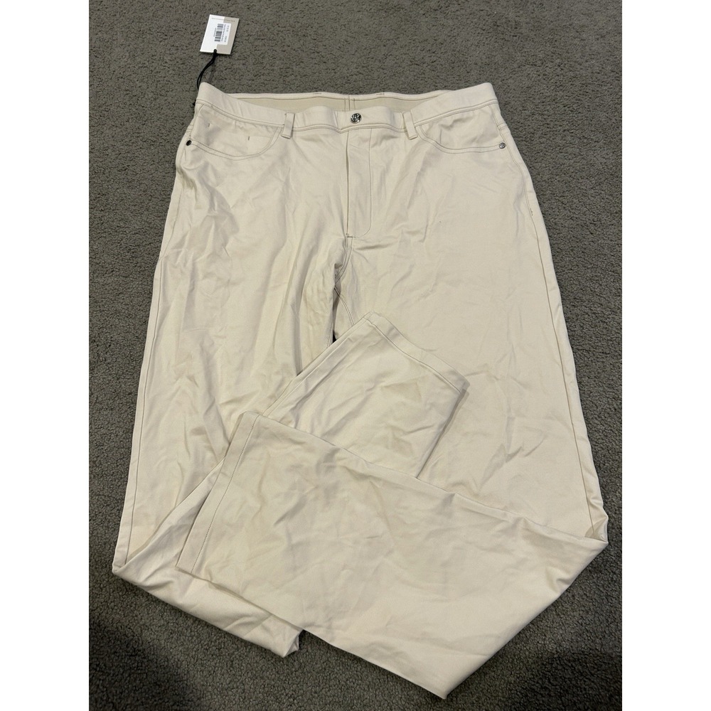 Collars And Co Men's Khaki Stone Pants CEO Tech Pull On Stone 38x34 Stretch NWT